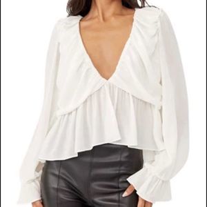 Free People Sz L white Blouse